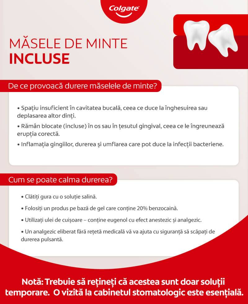 Wrastające zęby mądrości – infografika - Za mało miejsca w jamie ustnej, co prowadzi do skrzywienia lub przemieszczenia innych zębów. Zatrzymane w kości lub tkance dziąseł – co utrudnia ich prawidłowe wyrzynanie. Zapalenie dziąseł, ból oraz obrzęk prowadzące do infekcji bakteryjnych.